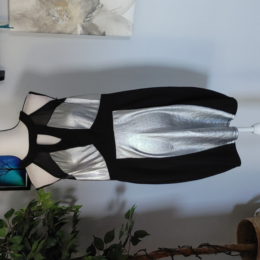 Forever 21+ Silver Cutout Dress 1X